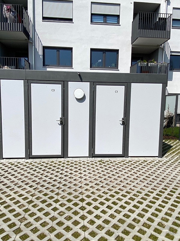 Garten/Fahrradhäuschen mit Trespafüllung weiß