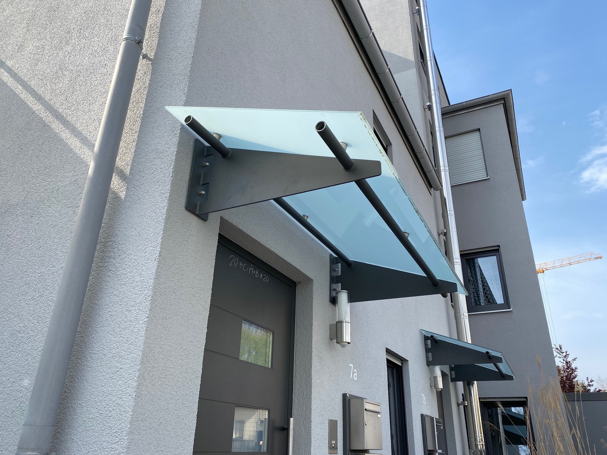 Haustürvordach Glas matt